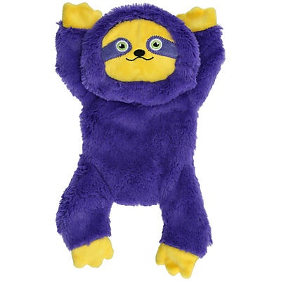 slide 1 of 1, Woof and Whiskers Sloth Purple Flat Plush Dog Toy, 1 ct