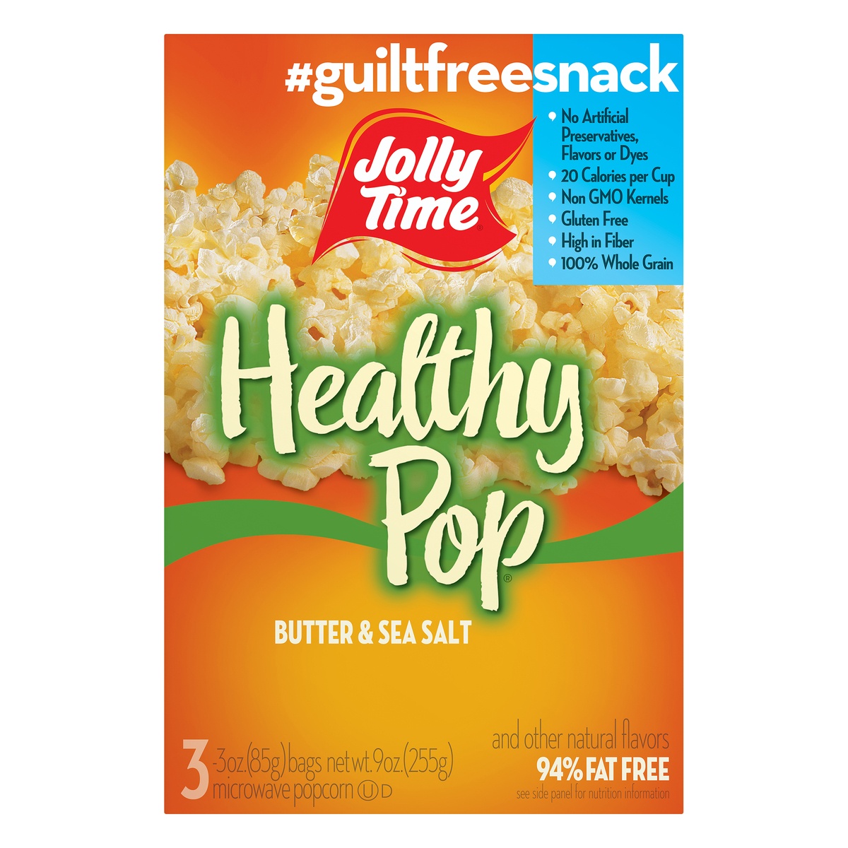 slide 1 of 8, Jolly Time Healthy Pop Butter Microwave Popcorn, 3 ct; 3 oz