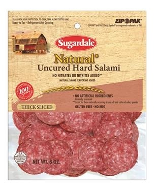 slide 1 of 1, Sugardale Foods Sugardale Natural Uncured Hard Salami, 8 oz