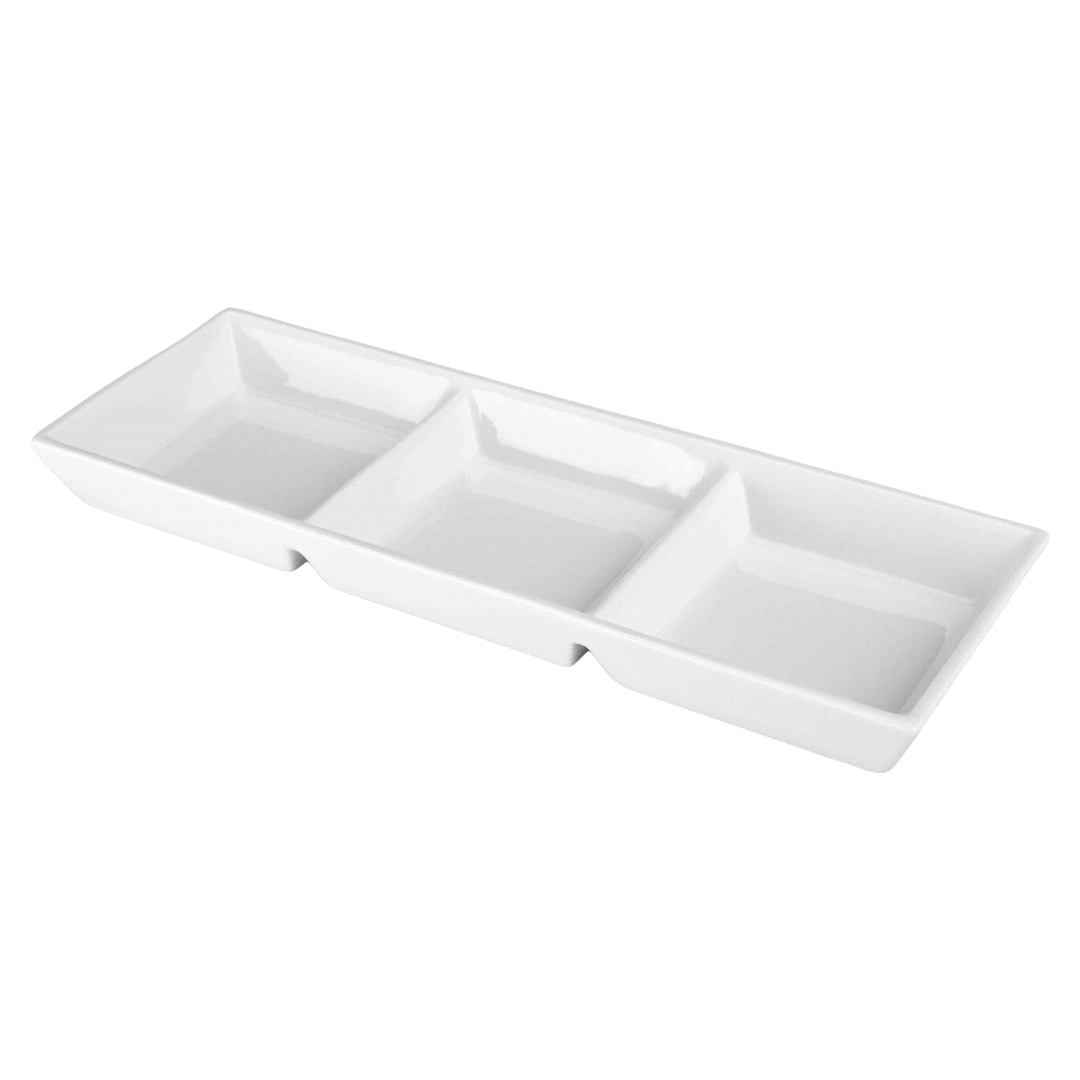 slide 1 of 1, BIA Cordon Bleu 3-Section Divided Serving Tray, White, 14.5 in x 5 in