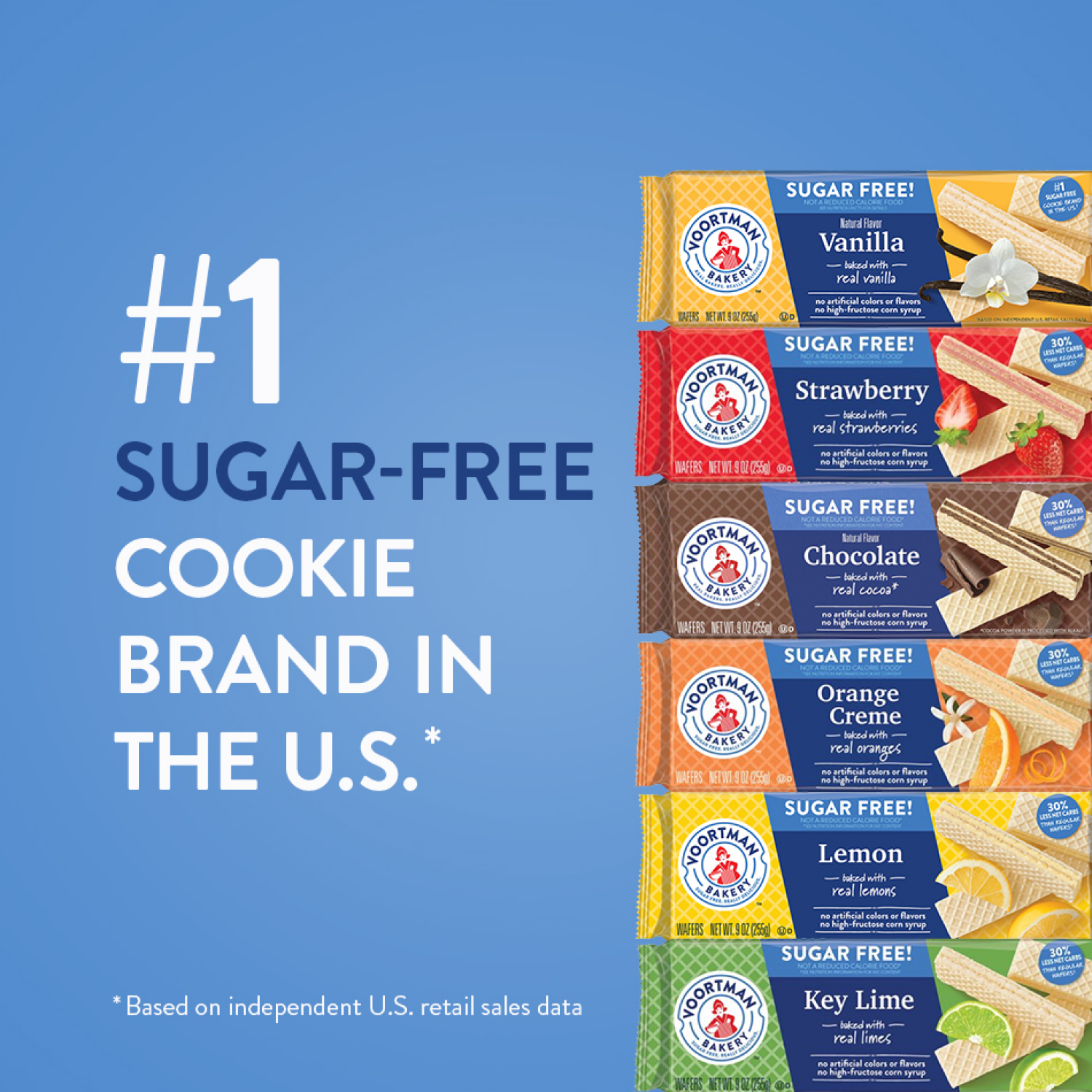 slide 4 of 5, VOORTMAN Bakery Zero Sugar Chocolate Wafers 9 oz, 9 oz