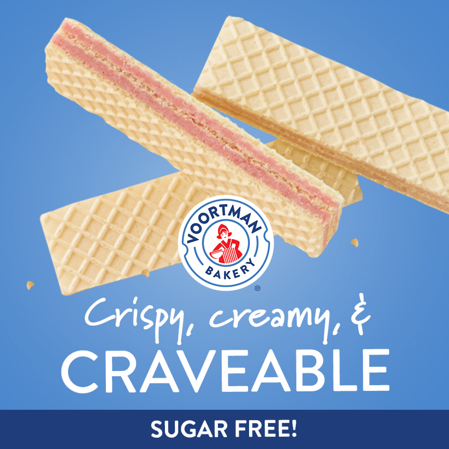 slide 3 of 5, VOORTMAN Bakery Zero Sugar Strawberry Wafers 9 oz, 9 oz