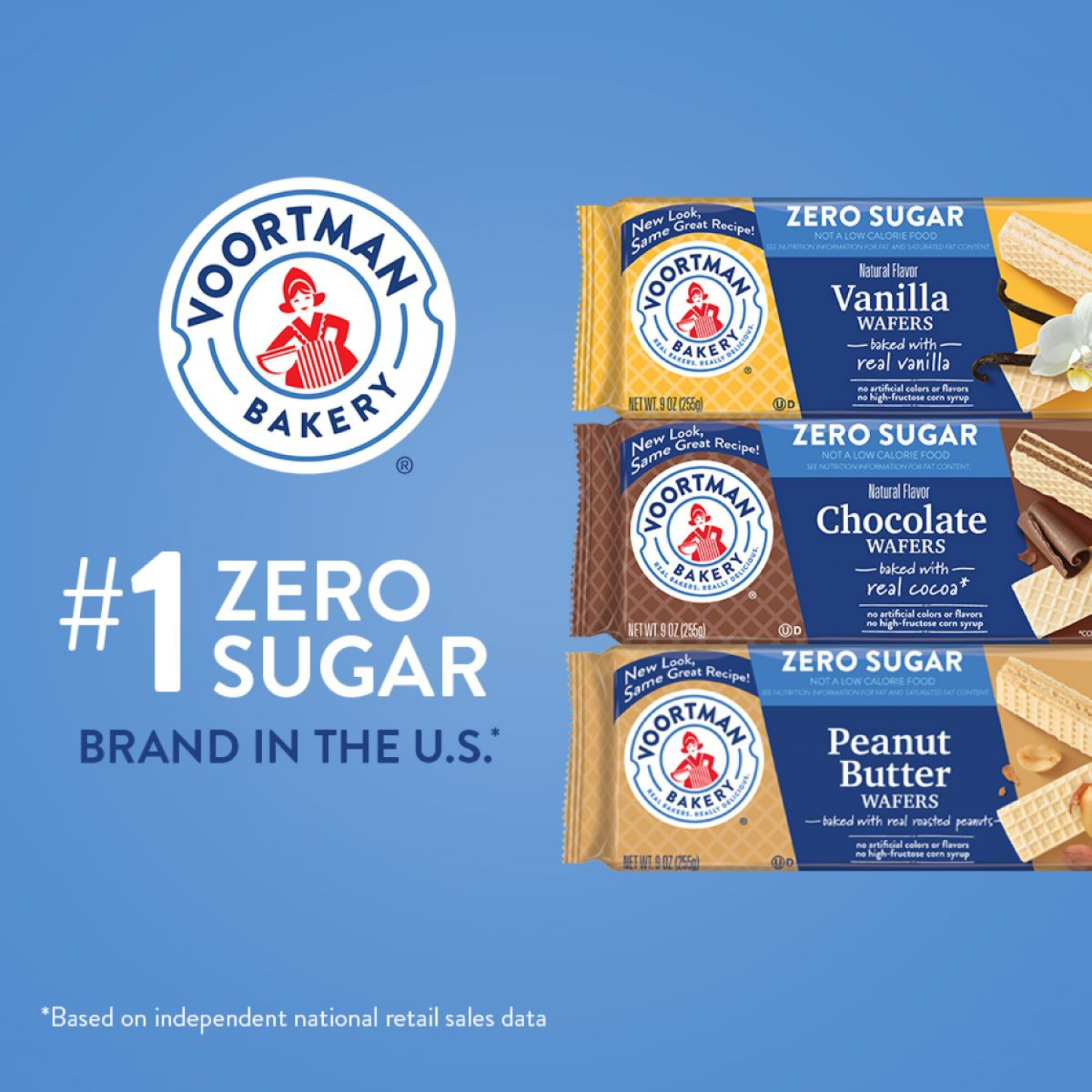 slide 2 of 7, Voortman Bakery VOORTMAN Zero Sugar Peanut Butter Wafers, No Artificial Colors or Flavors - 9oz, 9 oz