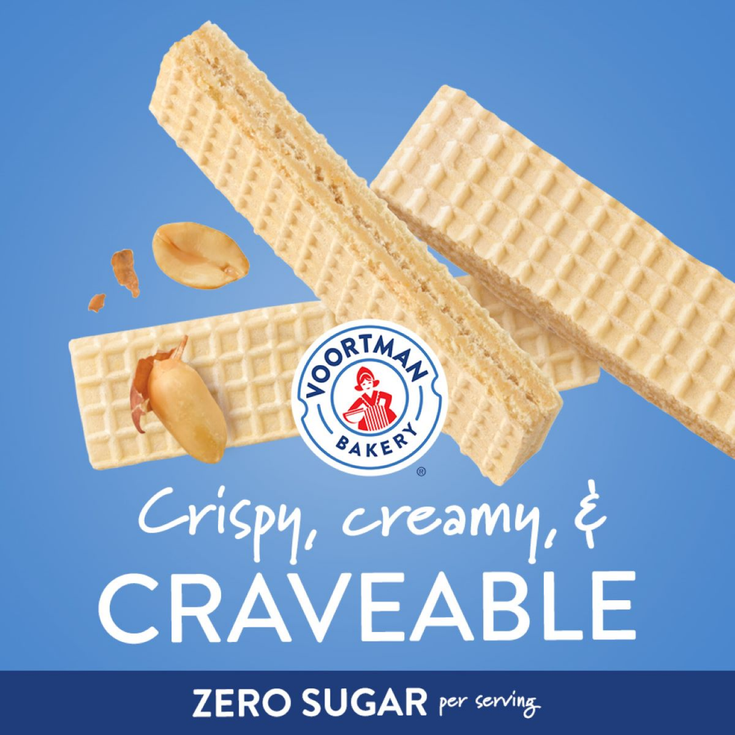 slide 5 of 7, Voortman Bakery VOORTMAN Zero Sugar Peanut Butter Wafers, No Artificial Colors or Flavors - 9oz, 9 oz