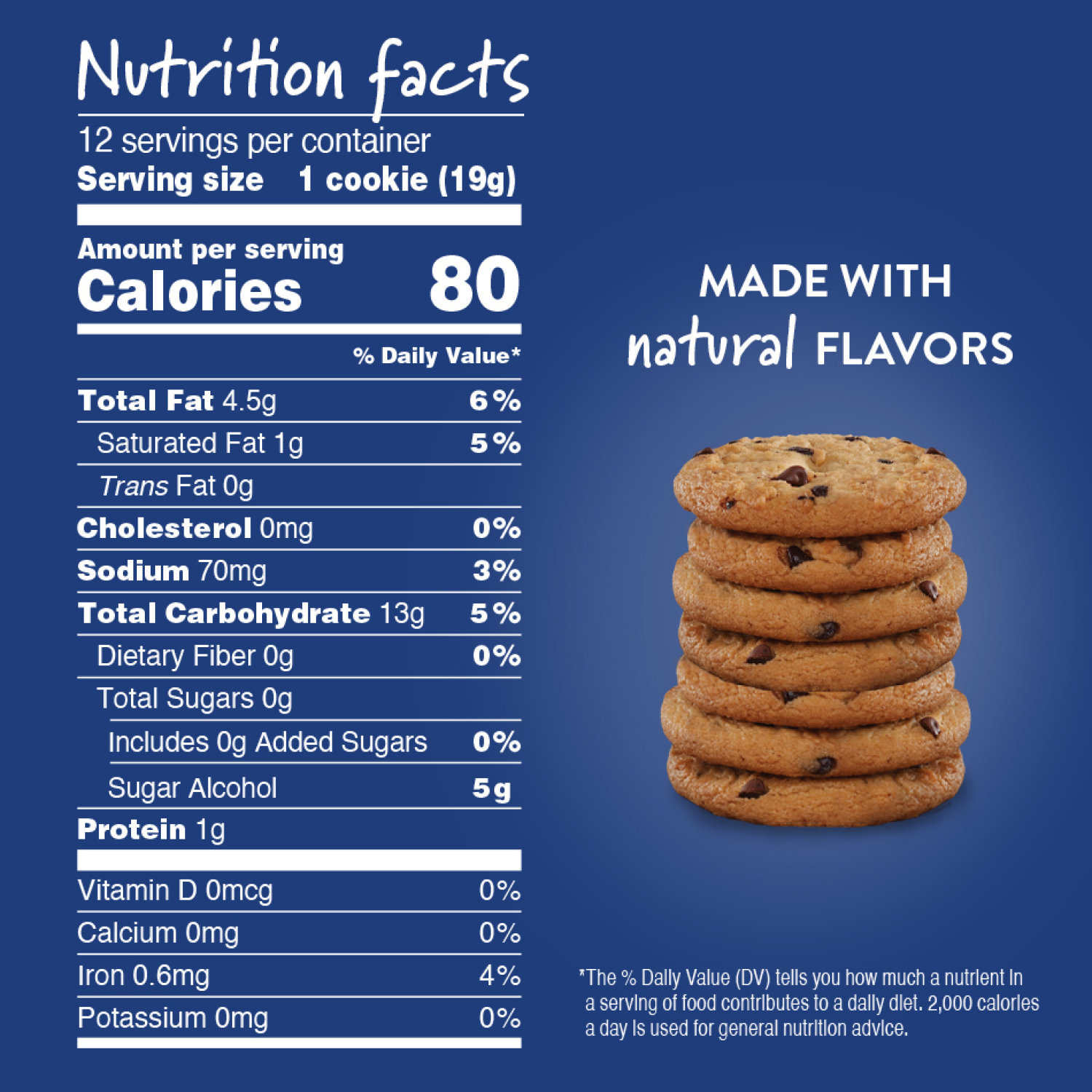 slide 2 of 5, VOORTMAN Bakery Zero Sugar Chocolate Chip Cookies 8 oz, 8 oz