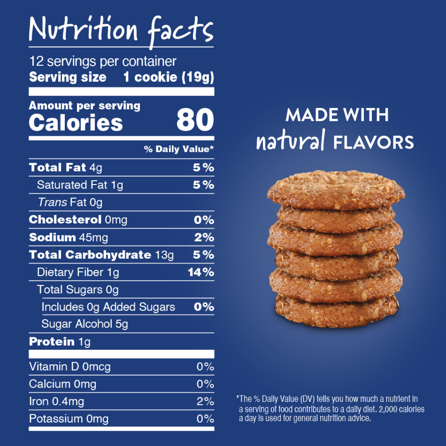 slide 2 of 5, VOORTMAN Bakery Zero Sugar Oatmeal Cookies 8 oz, 8 oz