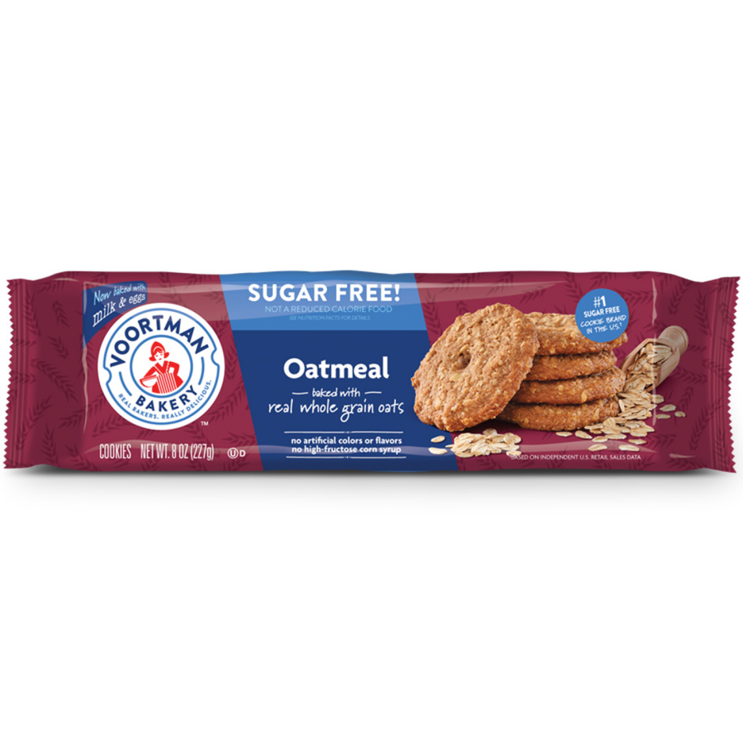 slide 1 of 5, VOORTMAN Bakery Zero Sugar Oatmeal Cookies 8 oz, 8 oz