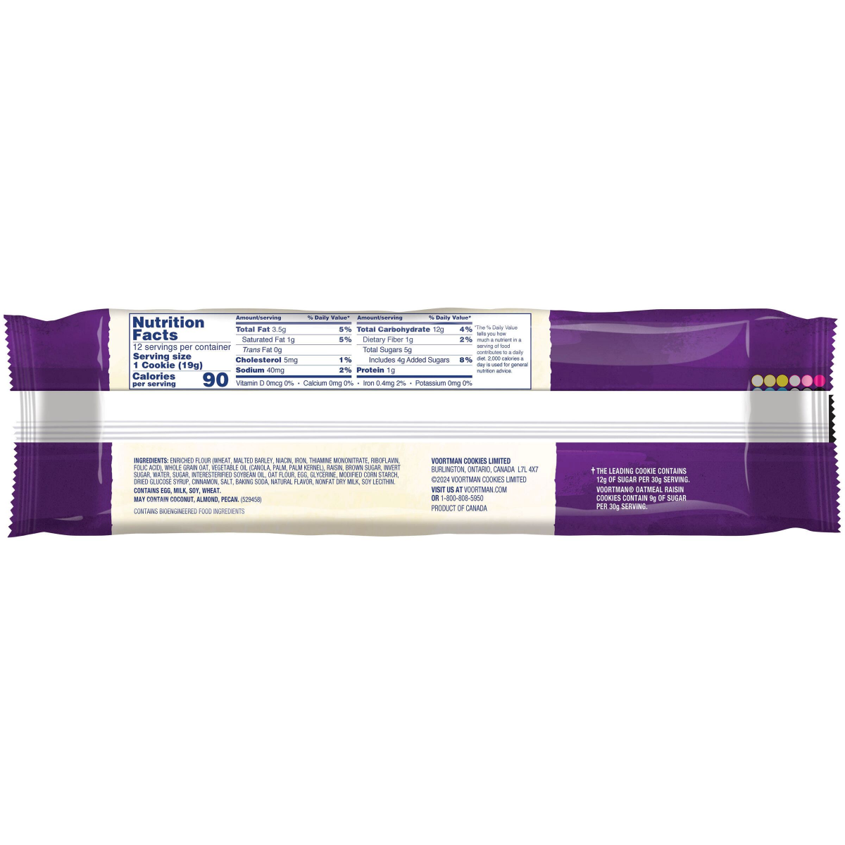 slide 2 of 2, VOORTMAN Bakery Perfectly Sweet Oatmeal Raisin Cookies 8.04 Oz, 8.04 oz