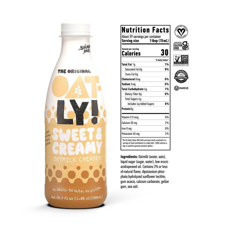 slide 3 of 3, OATLY! Oatly Creamers Sweet & Creamy- 29.7 oz, 29.7 oz