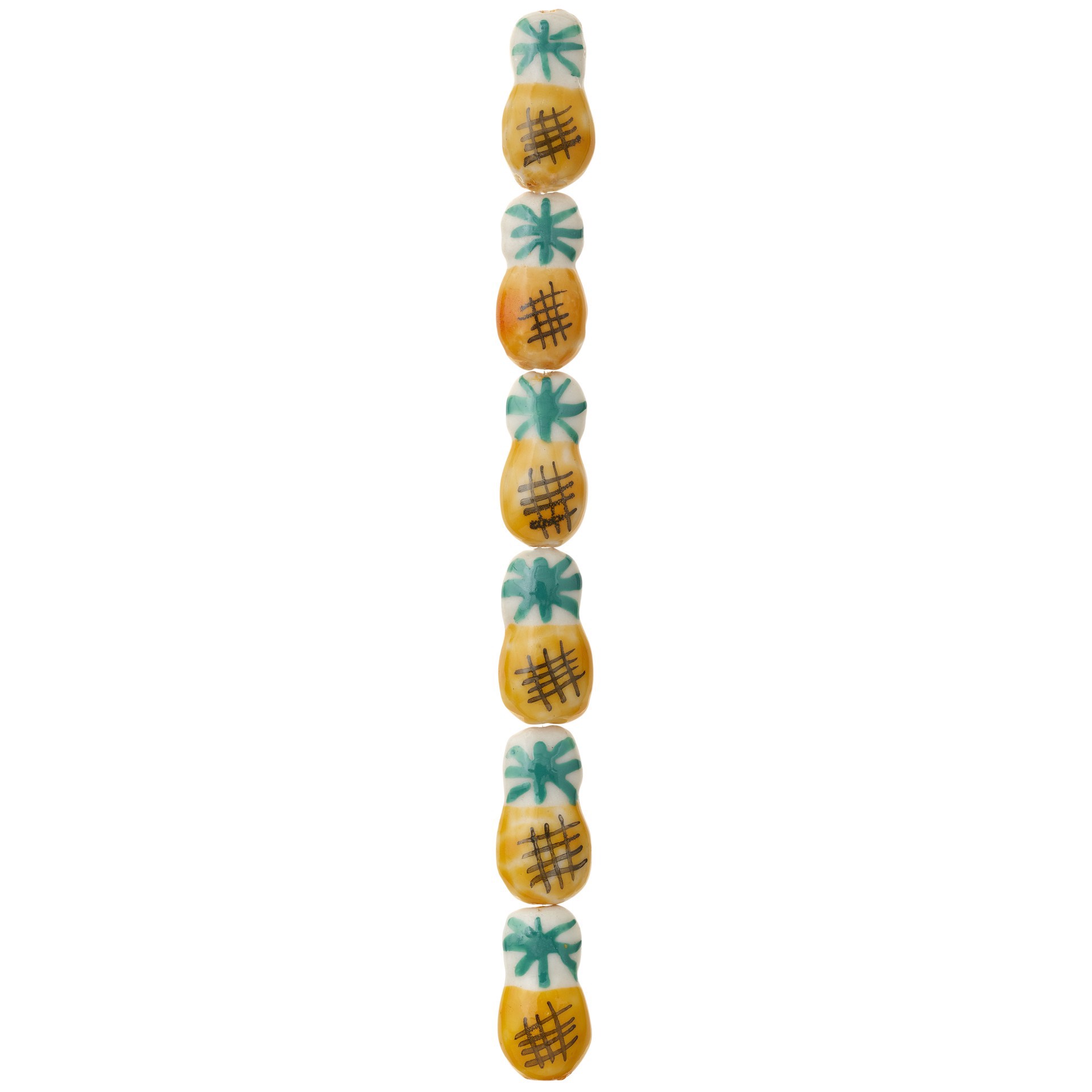 slide 3 of 3, Yellow Pineapple Ceramic Beads, 21mm By Bead Landing, 21mm