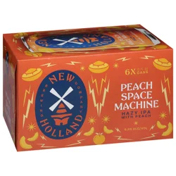 New Holland Brewing Company Hazy IPA Peach Space Machine Beer with Peach - 6 x 12 fl oz Cans