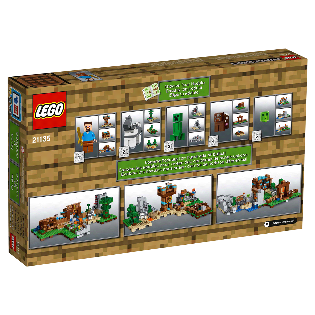 slide 7 of 26, LEGO Minecraft The Crafting Box 2.0 With Steve And Creeper 21135, 1 ct