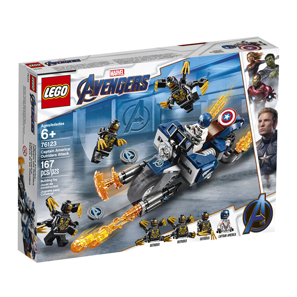 slide 1 of 7, LEGO Super Heroes Marvel Avengers Movie 4 Captain America: Outriders Attack 76123, 1 ct