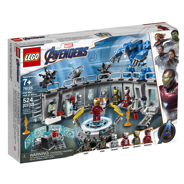 slide 1 of 7, LEGO Marvel Avengers Iron Man Hall of Armor Superhero Mech Model with Tony Stark Action Figure 76125, 1 ct