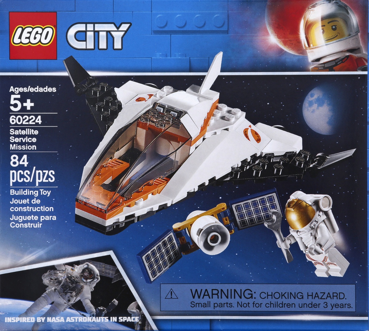 slide 3 of 6, LEGO City Space Satellite Service Mission 60224 Building Set, 84 ct