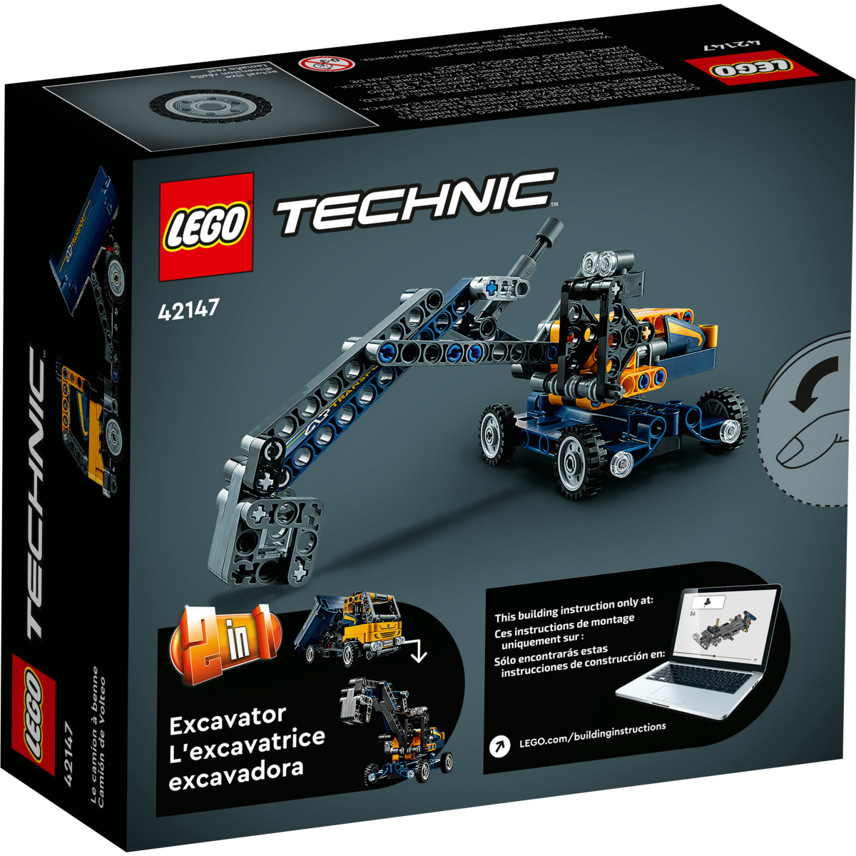 slide 3 of 21, LEGO Technic Dump Truck and Excavator Toys 2in1 Set 42147, 177 ct