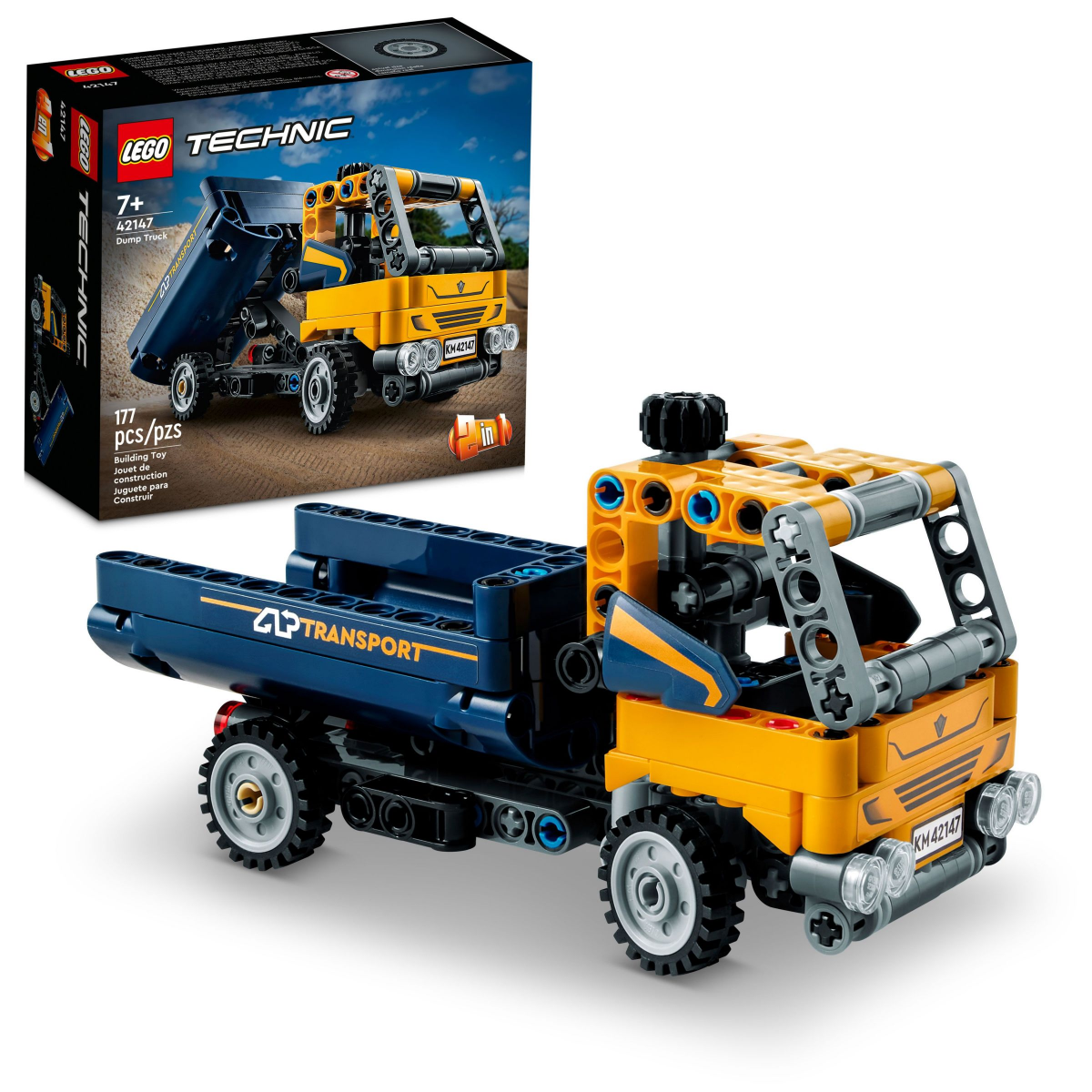 slide 1 of 21, LEGO Technic Dump Truck and Excavator Toys 2in1 Set 42147, 177 ct