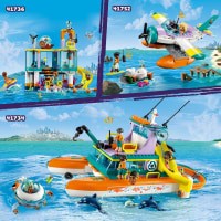 slide 6 of 16, LEGO Friends Sea Rescue Boat Dolphin Building Toy 41734, 1 ct