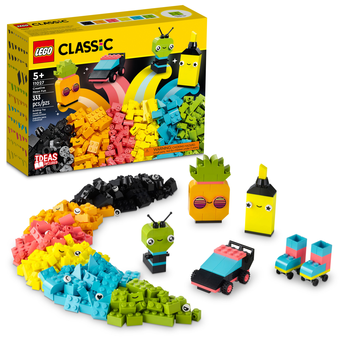 slide 1 of 21, LEGO Classic Creative Neon Fun 11027 Building Toy Set, 333 ct