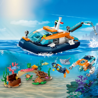 slide 11 of 21, LEGO City Explorer Diving Boat 60377 Building Toy Set, 182 ct