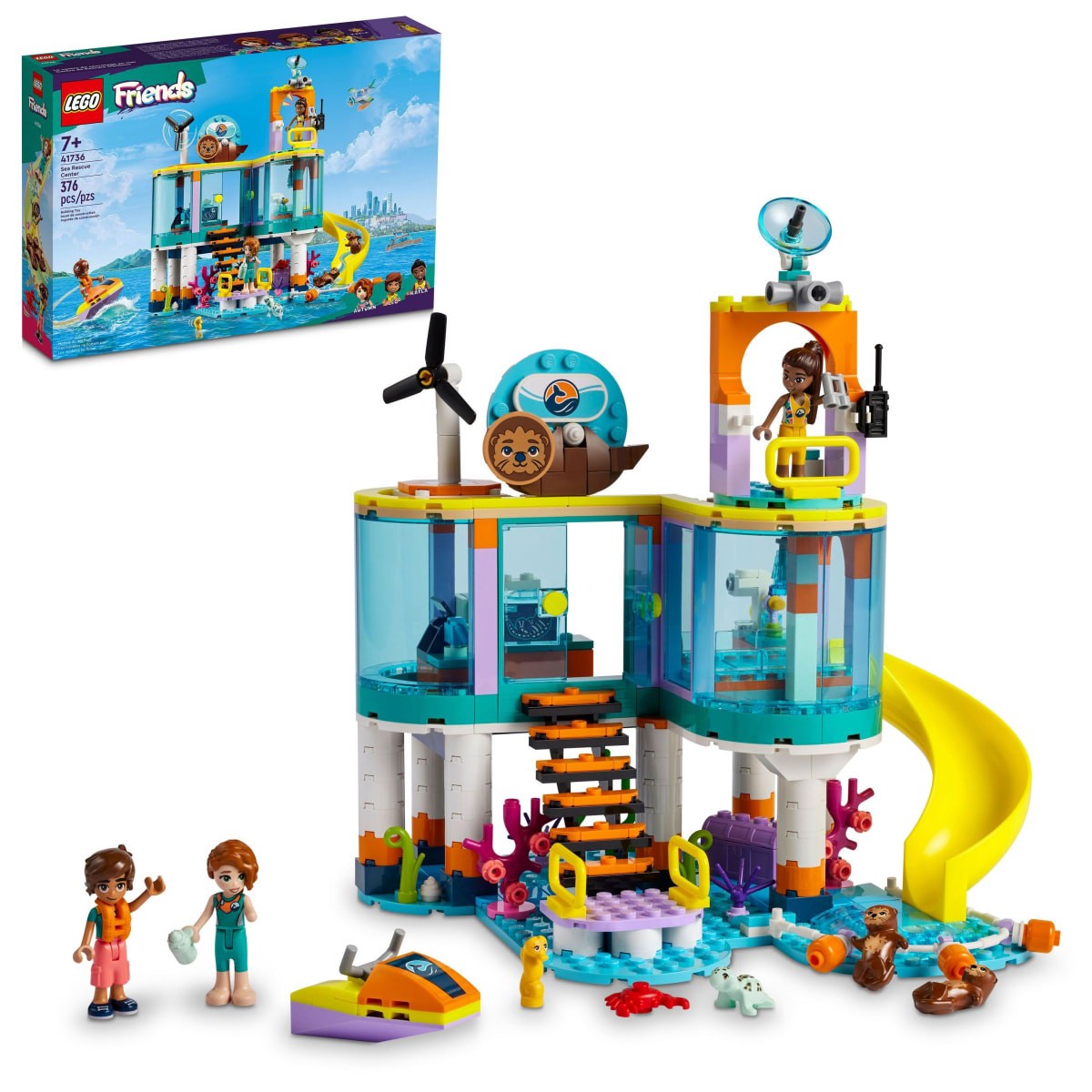 slide 1 of 21, LEGO Friends Sea Rescue Center Pretend Vet Building Toy 41736, 1 ct