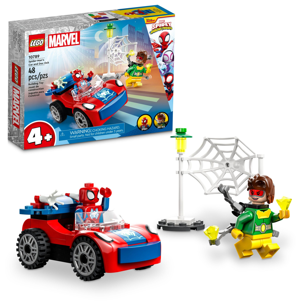 slide 1 of 4, LEGO Marvel Spider-Man Car and Doc Ock Spidey Toy 10789, 48 ct
