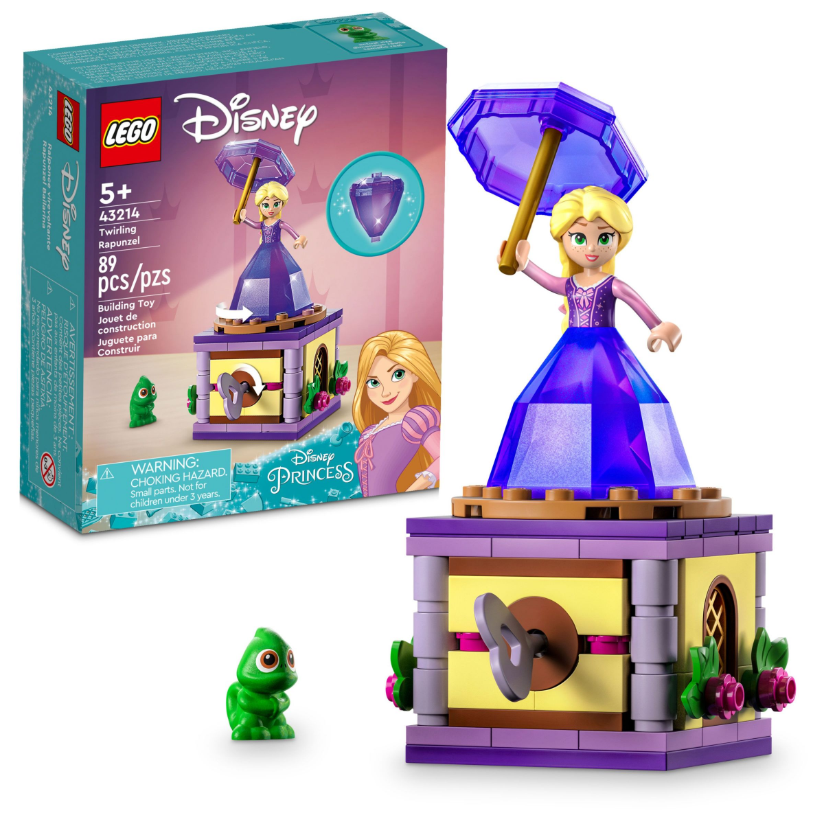 slide 1 of 21, LEGO Disney Princess Twirling Rapunzel Collectible Toy 43214, 89 ct