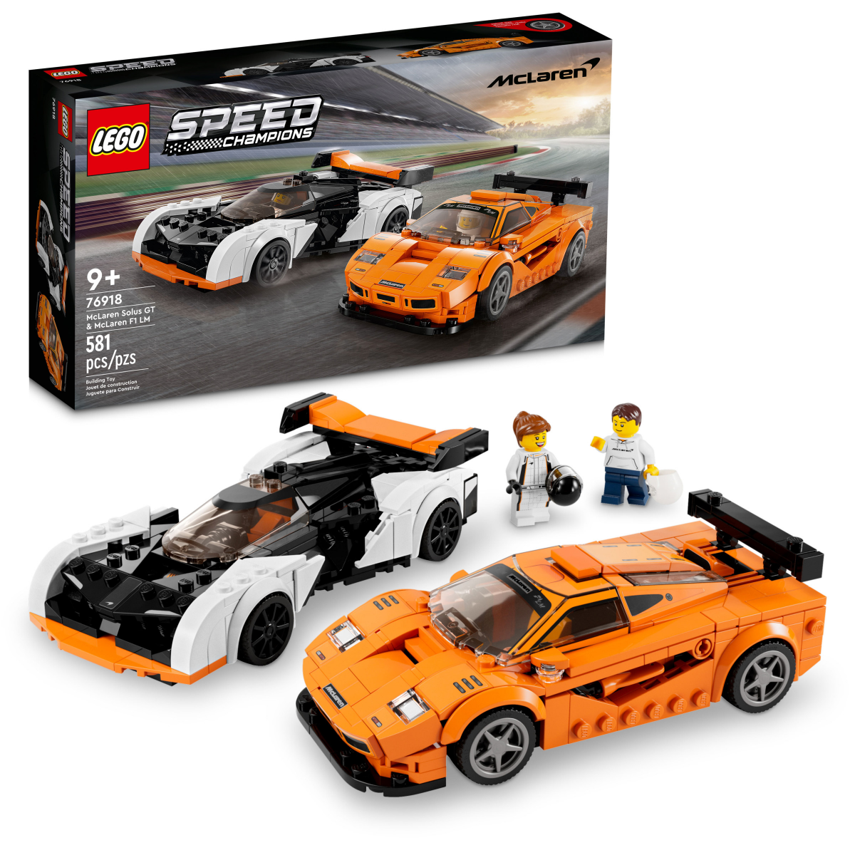 slide 1 of 21, LEGO Speed Champions McLaren Solus GT & McLaren F1 LM 76918, 581 ct