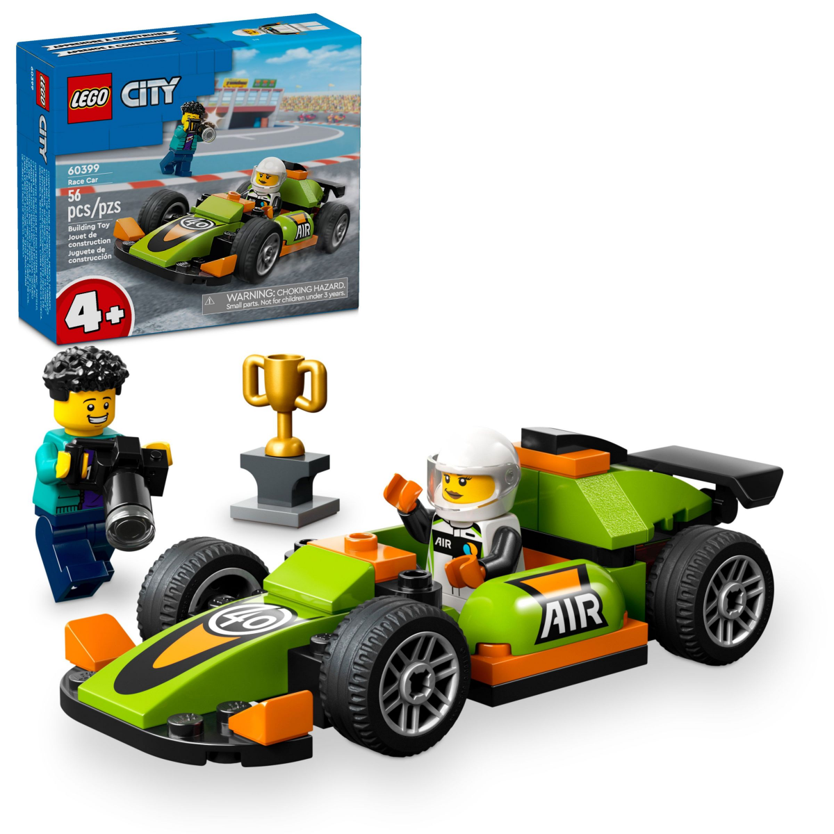 slide 1 of 21, LEGO City Green Race Car Set, Racing Vehicle Toy 60399, 1 ct