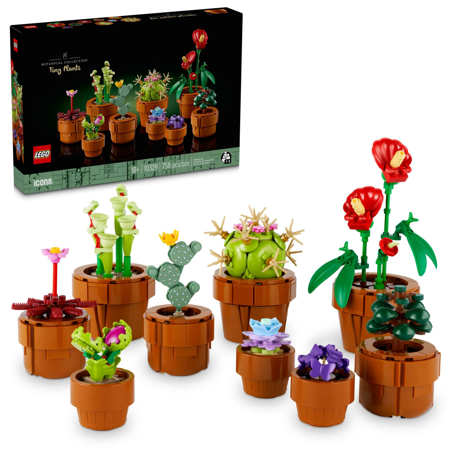 slide 1 of 4, LEGO Icons Tiny Plants Build and Display Set for Adults 10329, 1 ct