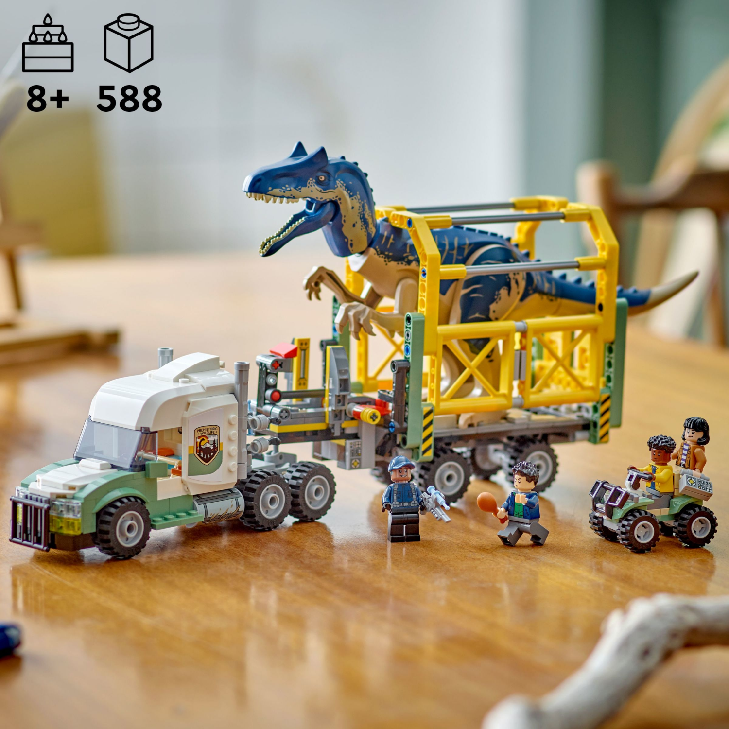 slide 2 of 6, LEGO Jurassic World Dinosaur Missions: Allosaurus Transport Truck Toy 76966, 1 ct