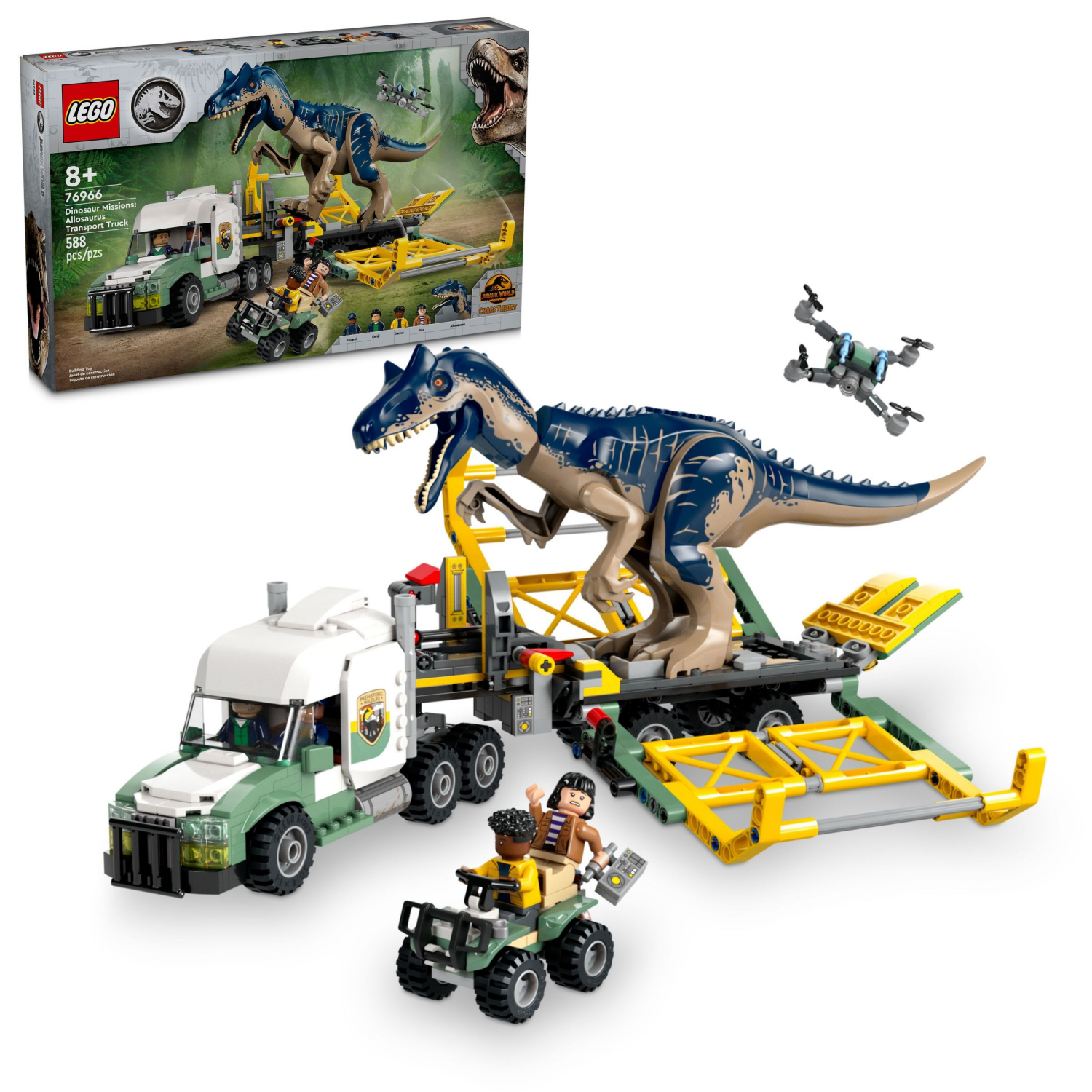 slide 1 of 6, LEGO Jurassic World Dinosaur Missions: Allosaurus Transport Truck Toy 76966, 1 ct