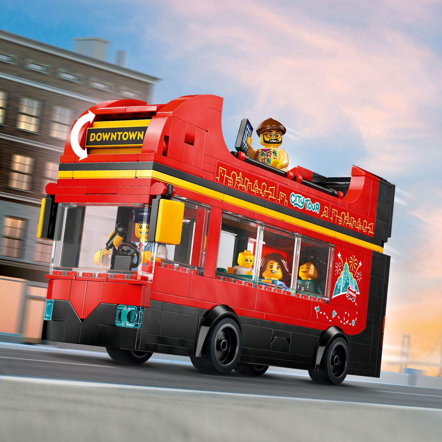 slide 4 of 5, LEGO City Red Double-Decker Sightseeing Bus Toy, London Bus 60407, 1 ct