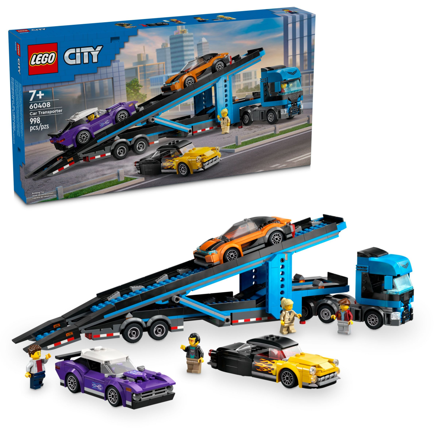 slide 1 of 6, LEGO® City Car Transporter With Sports Cars 60408, 1 ct