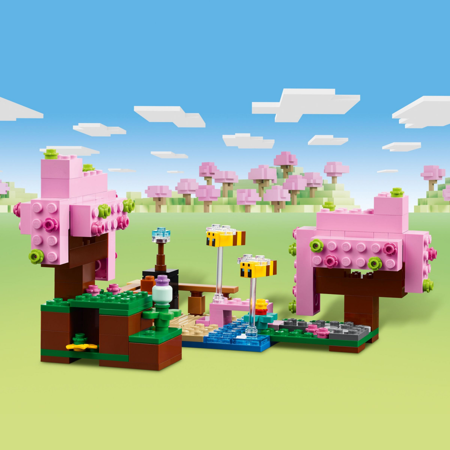 slide 3 of 6, LEGO Minecraft The Cherry Blossom Garden Video Game Toy 21260, 1 ct