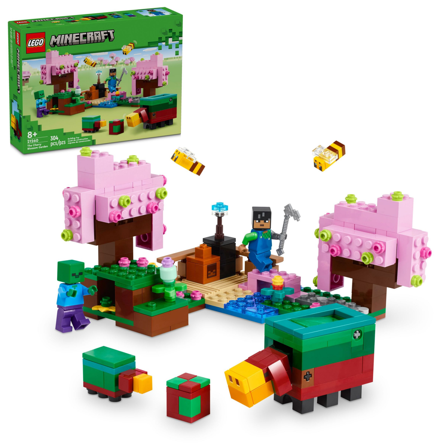 slide 1 of 6, LEGO Minecraft The Cherry Blossom Garden Video Game Toy 21260, 1 ct