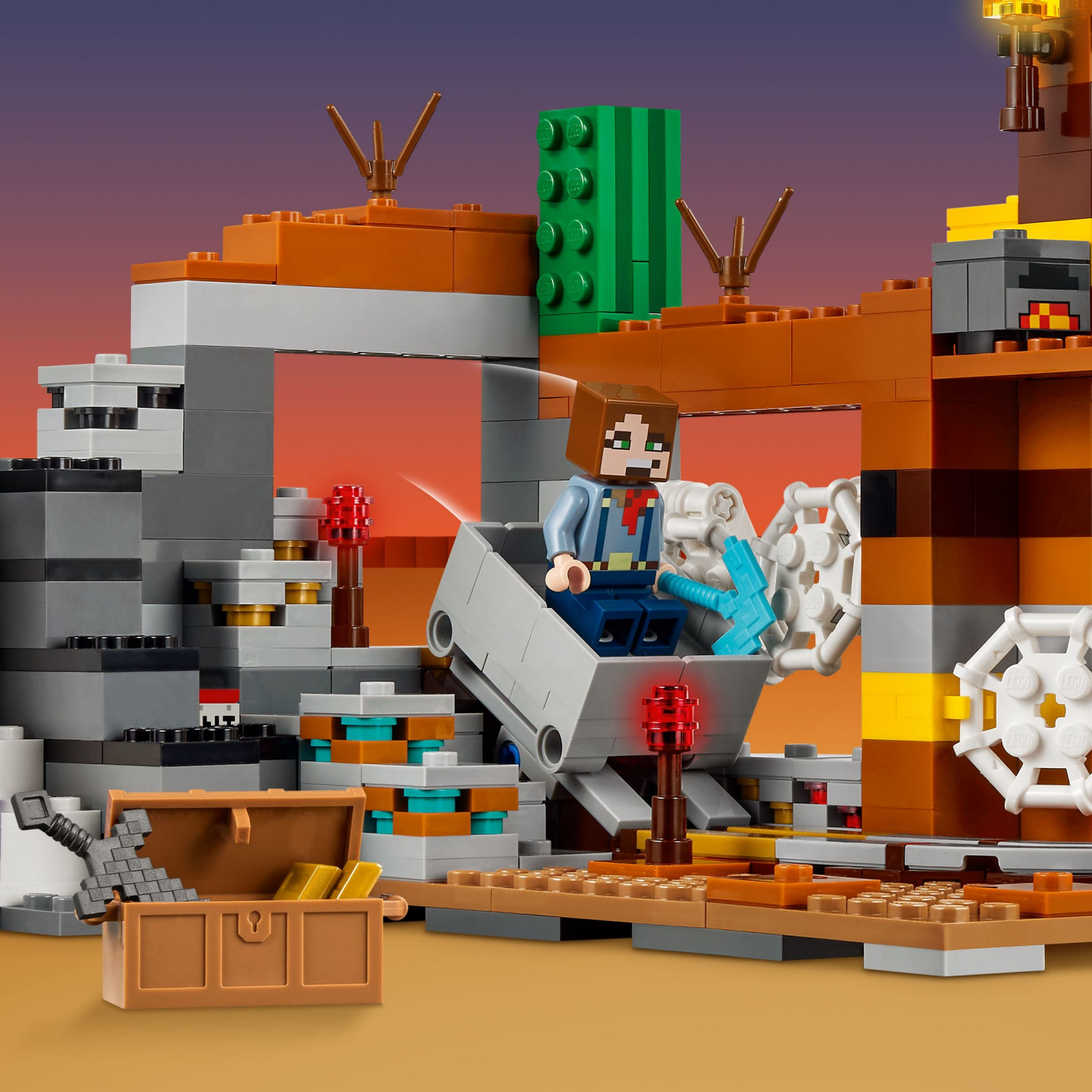 slide 5 of 6, LEGO Minecraft The Badlands Mineshaft Video Game Toy 21263, 1 ct