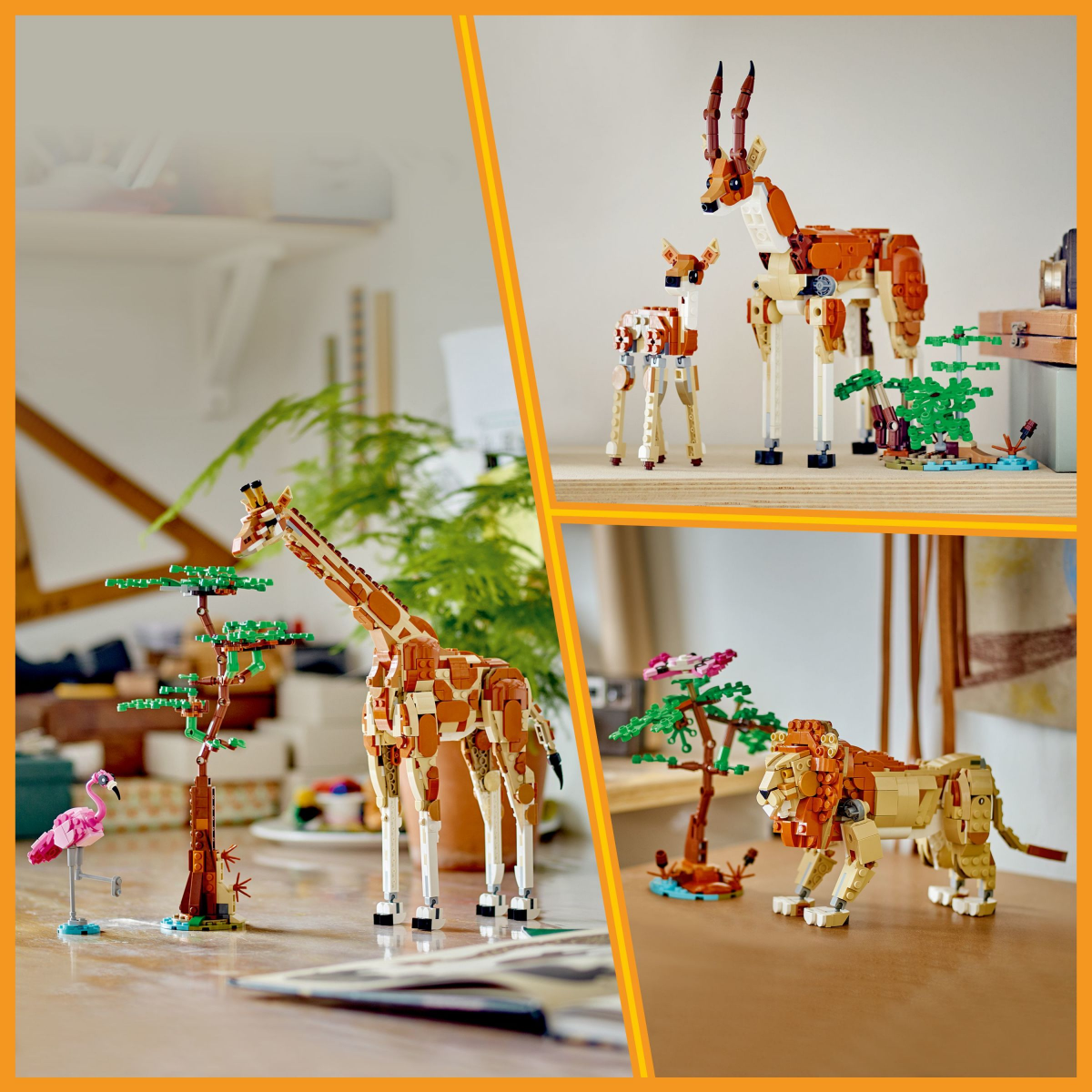 slide 3 of 4, LEGO Creator 3 in 1 Wild Safari Animals Set, Giraffe, Gazelles or Lion Toy 31150, 1 ct