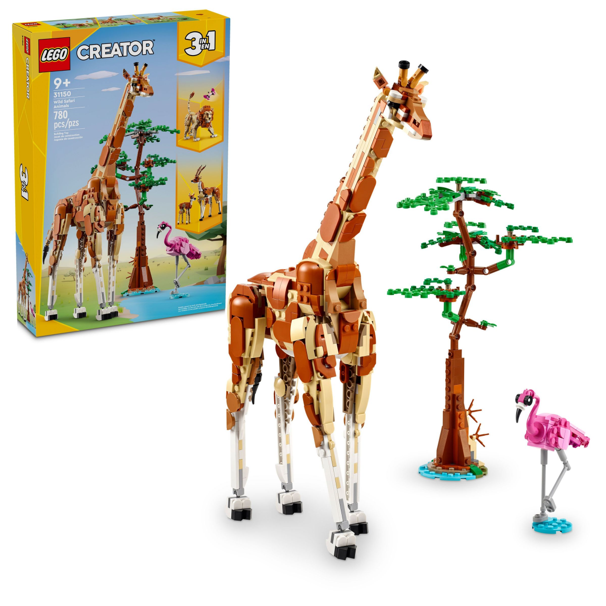 slide 1 of 4, LEGO Creator 3 in 1 Wild Safari Animals Set, Giraffe, Gazelles or Lion Toy 31150, 1 ct