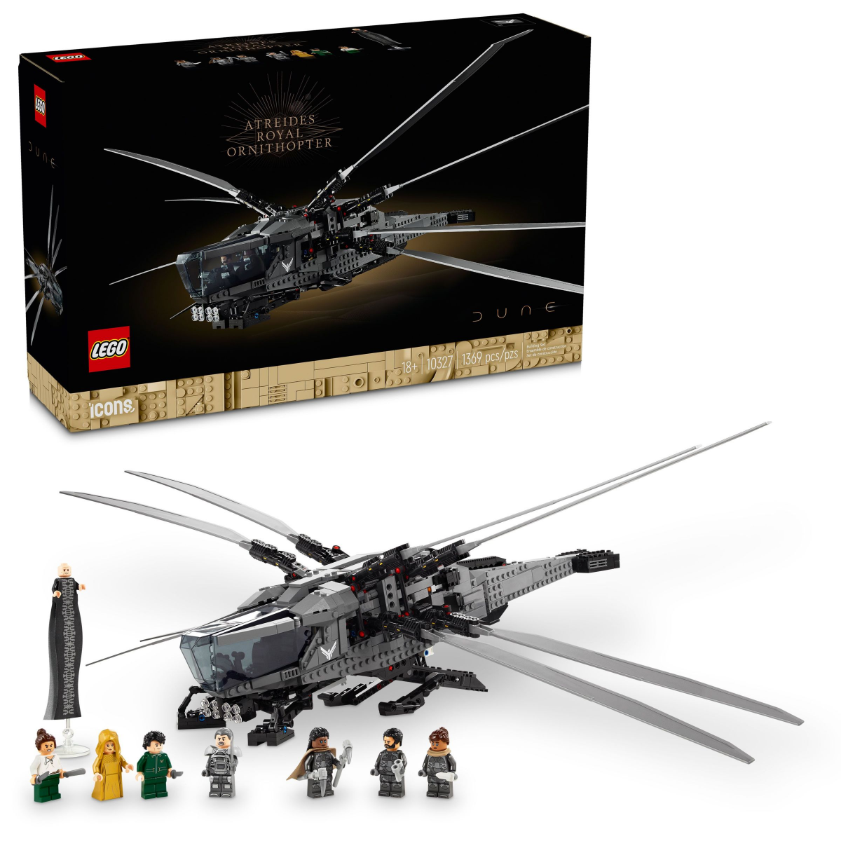 slide 1 of 4, LEGO Icons Dune Atreides Royal Ornithopter Build and Display Set 10327, 1 ct