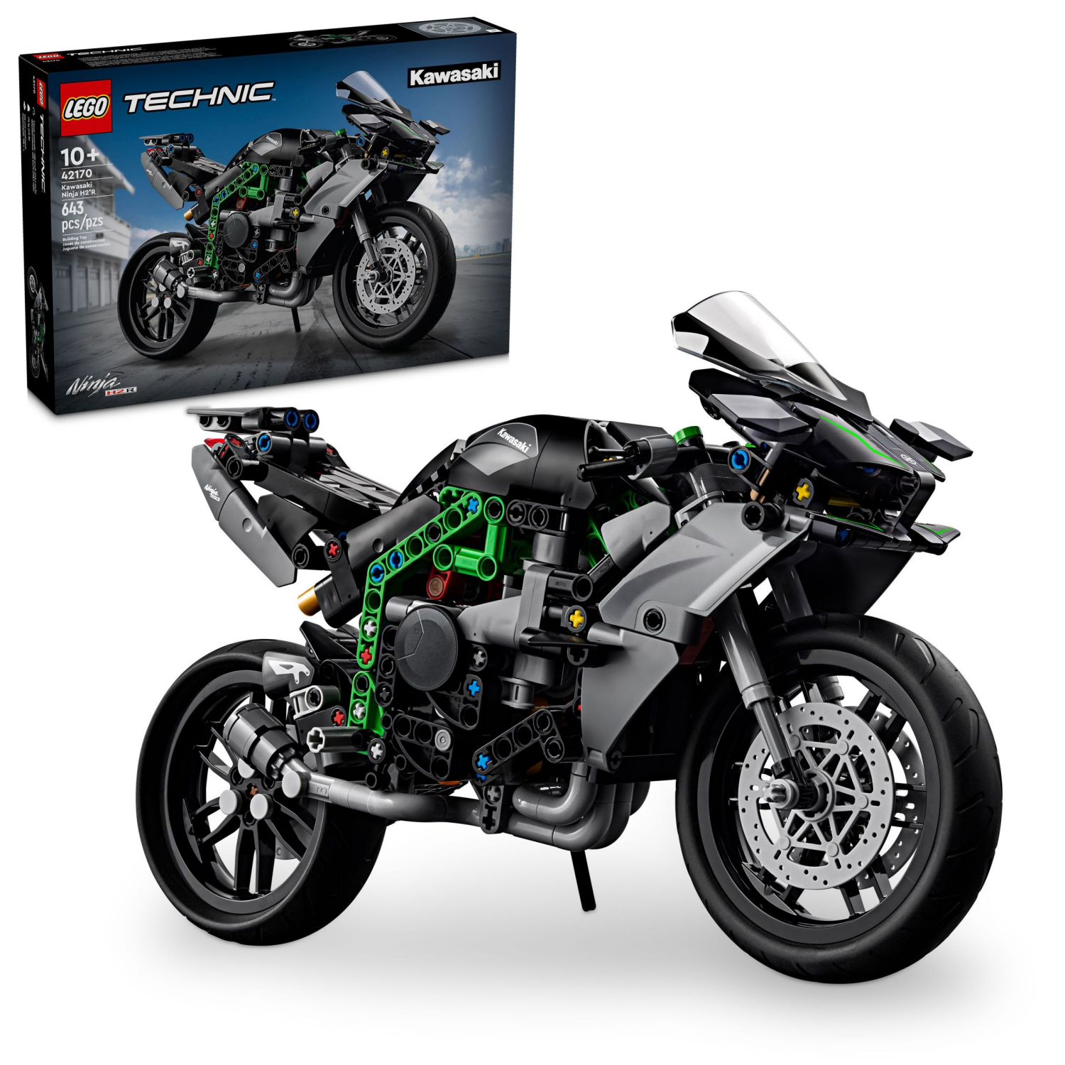 slide 1 of 4, LEGO Technic Kawasaki Ninja H2R Motorcycle Toy, Kids Room Décor, 42170, 1 ct