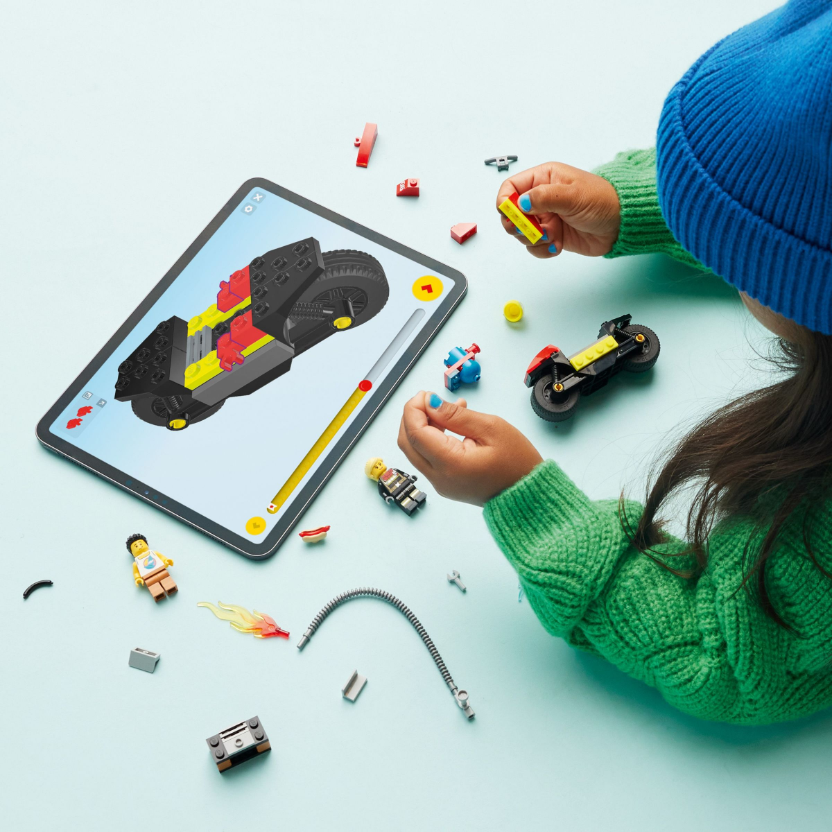 slide 12 of 21, LEGO City Fire Rescue Motorcycle Toy Building Set 60410, 1 ct