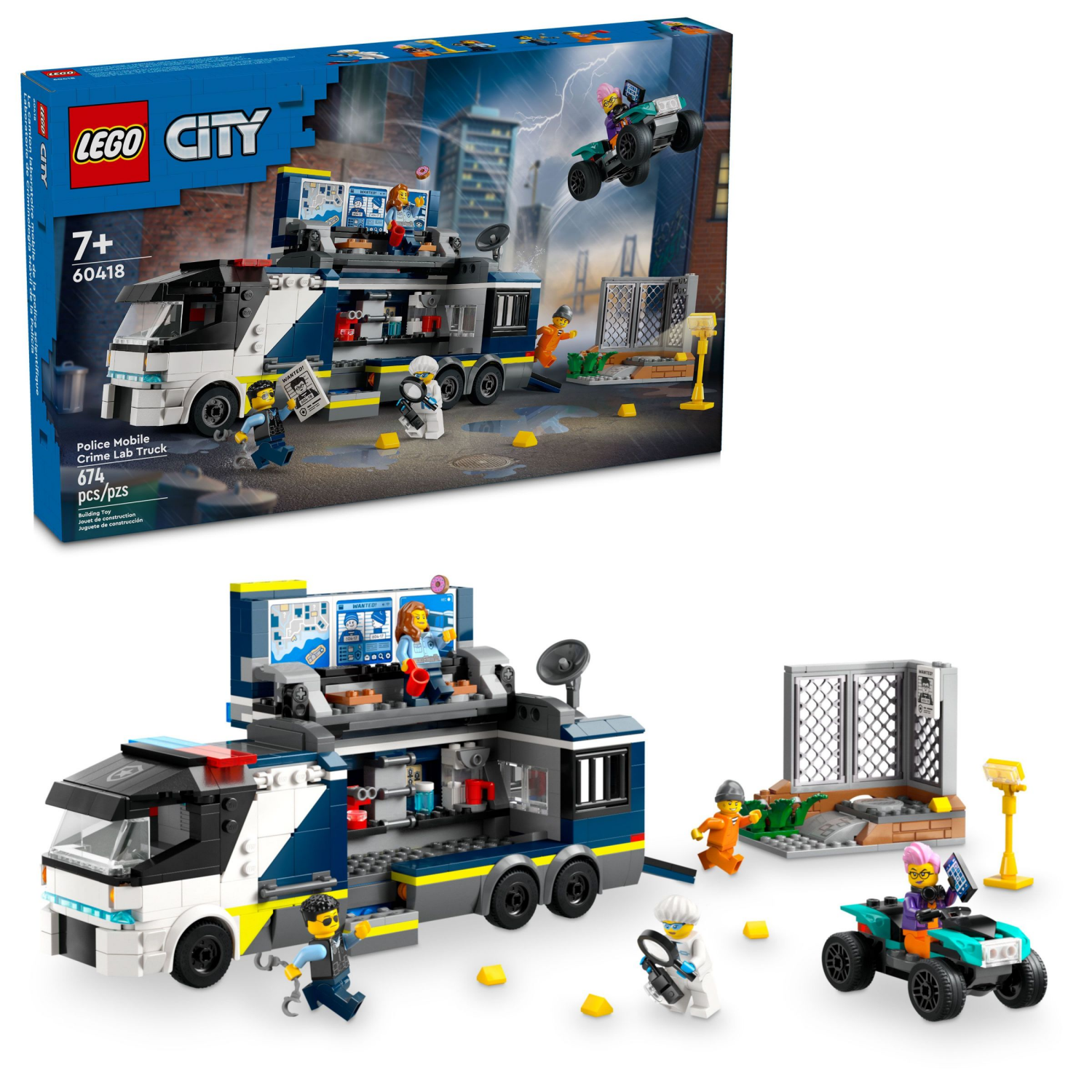 slide 1 of 6, LEGO® City Police Mobile Crime Lab Truck 60418, 674 ct