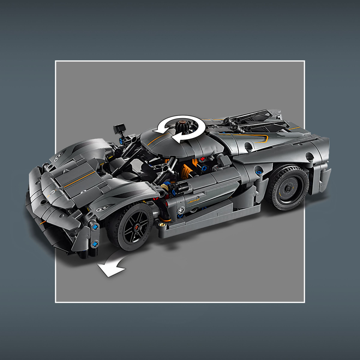 slide 4 of 6, LEGO Technic Koenigsegg Jesko Absolut Grey Hypercar Sport Car Building Toy 42173, 1 ct
