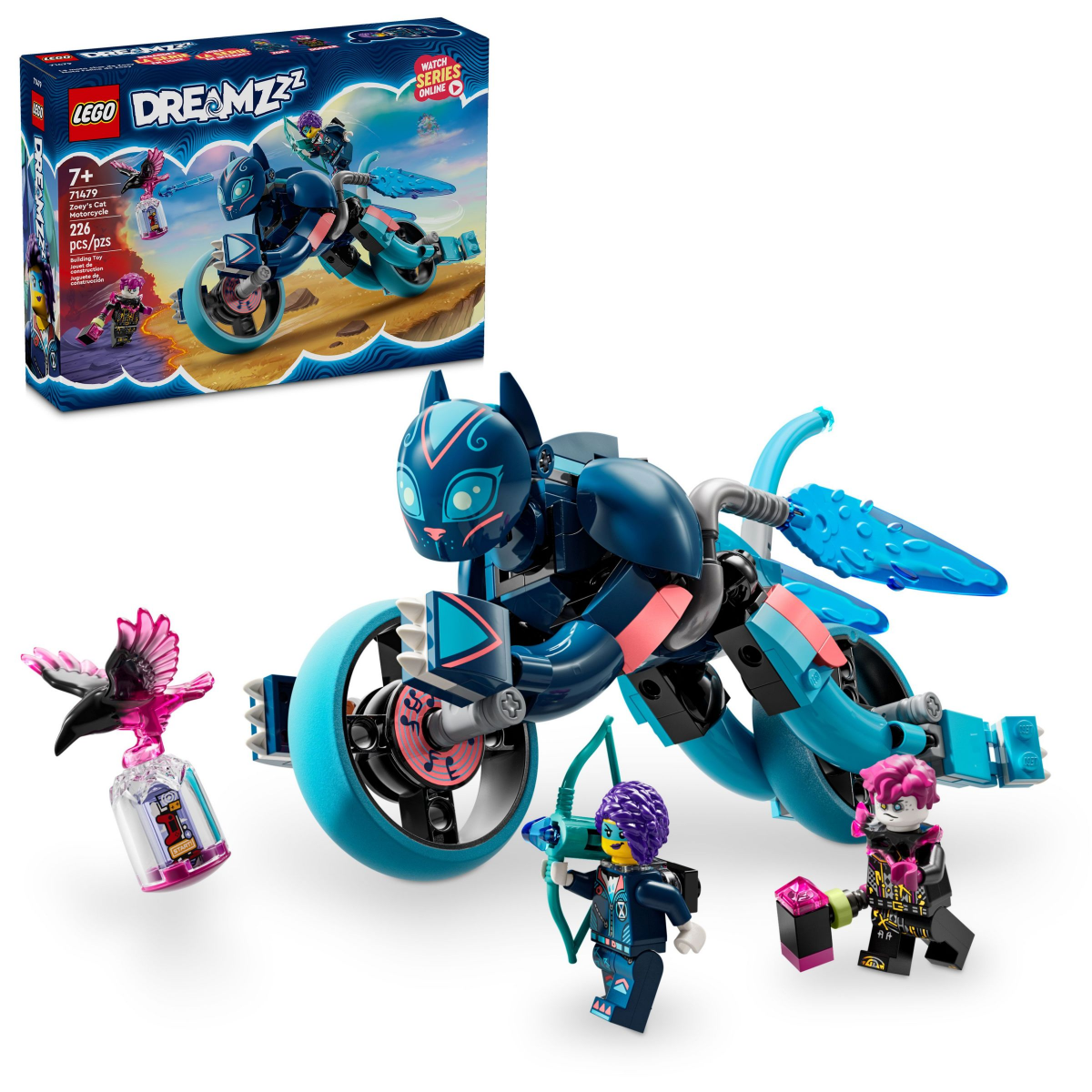 slide 1 of 4, LEGO DREAMZzz Zoeys Cat Motorcycle Bike Toy 71479, 1 ct