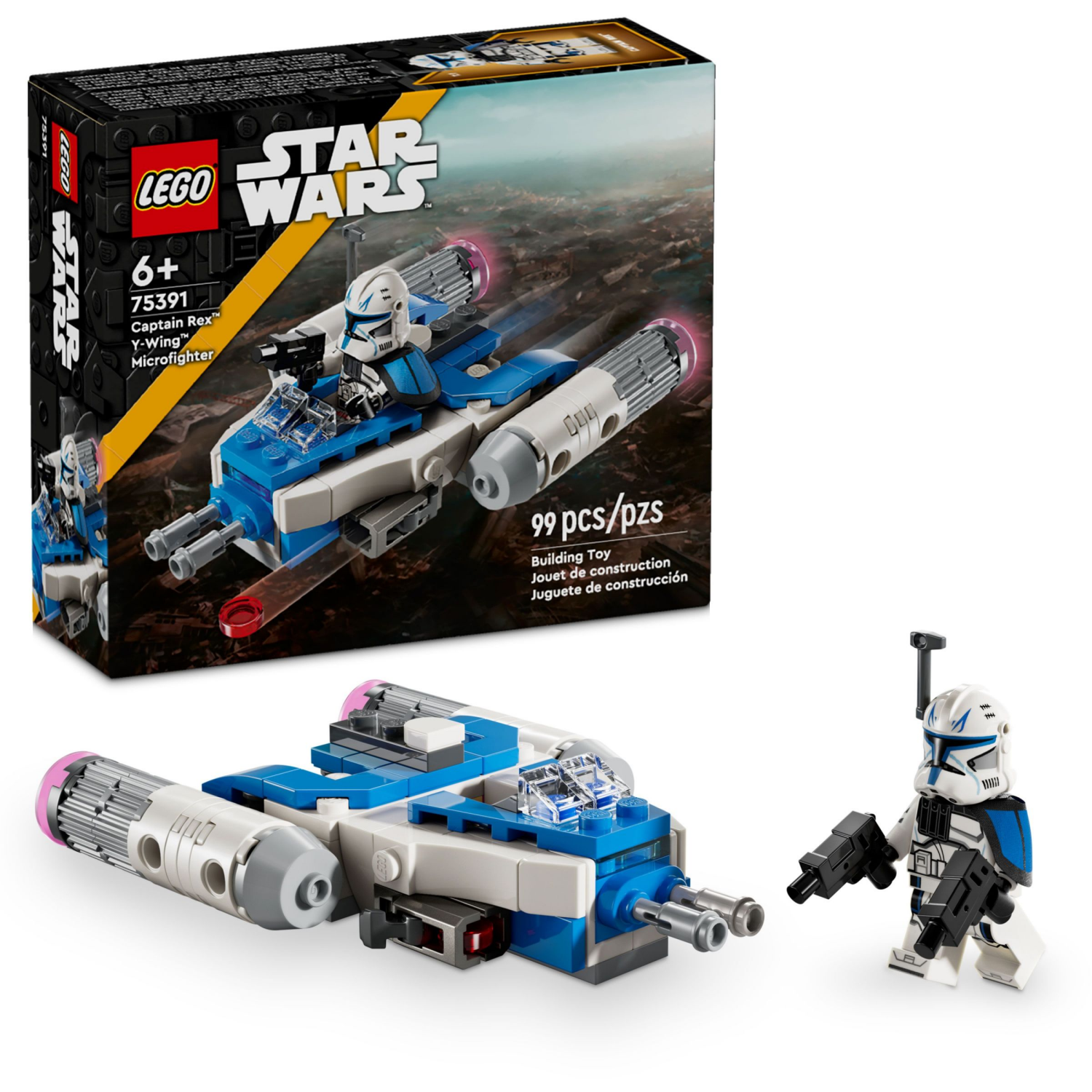 slide 1 of 6, LEGO Star Wars Captain Rex Y-Wing Microfighter Building Toy 75391, 1 ct