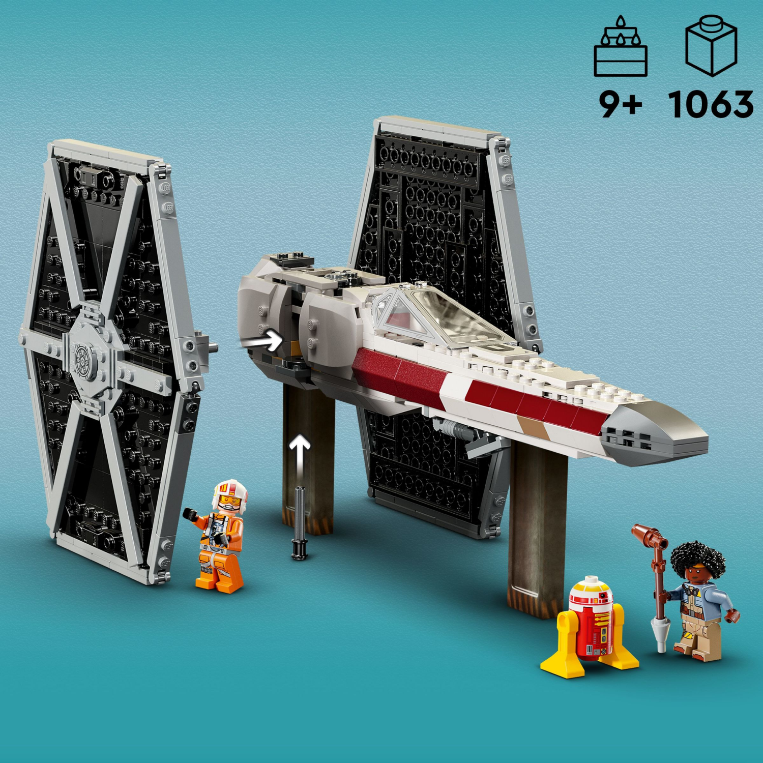 slide 2 of 6, LEGO Star Wars TIE Fighter & X-Wing Mash-up Building Set for Kids 75393, 1 ct