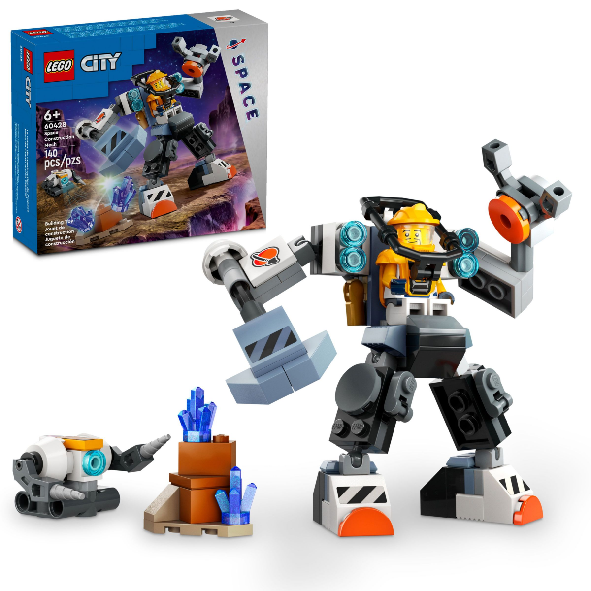 slide 1 of 21, LEGO City Space Construction Mech Suit Toy 60428, 1 ct