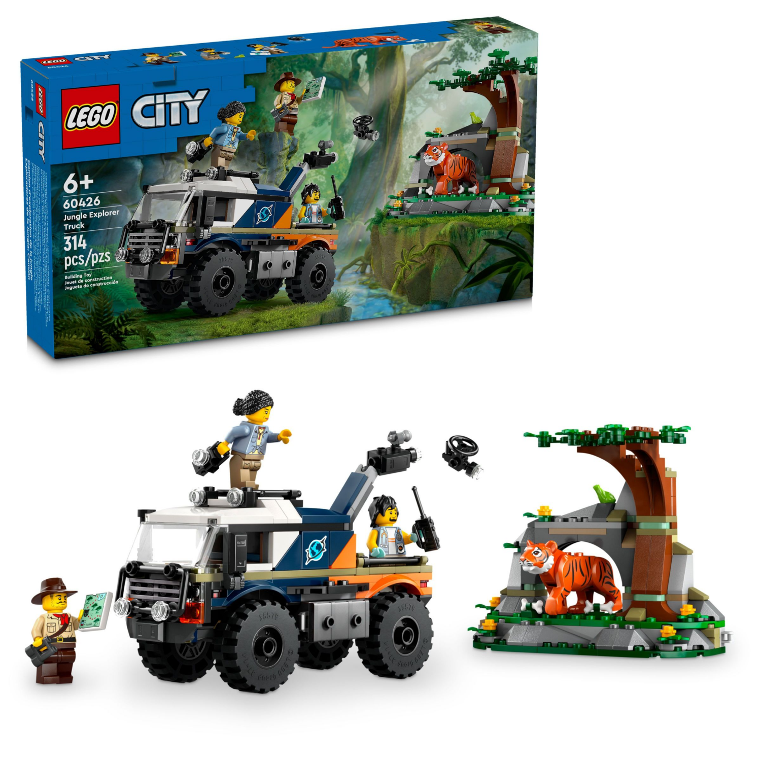 slide 1 of 6, LEGO City Jungle Explorer Off-Road Truck Toy, Jungle Toy 60426, 1 ct