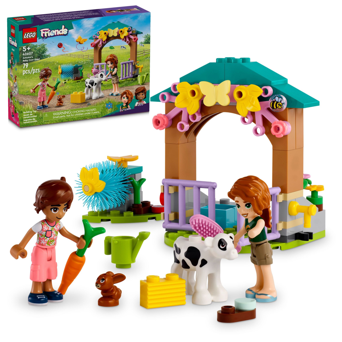 slide 1 of 21, LEGO Friends Autumns Baby Cow Shed Farm Animal Toy 42607, 1 ct